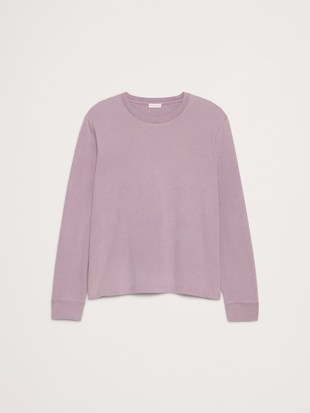 Sueded Cotton Long-Sleeve T-Shirt - Black Berry