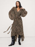 Georgette Puff-Sleeve Maxi Dress - Agate Paisley Cream