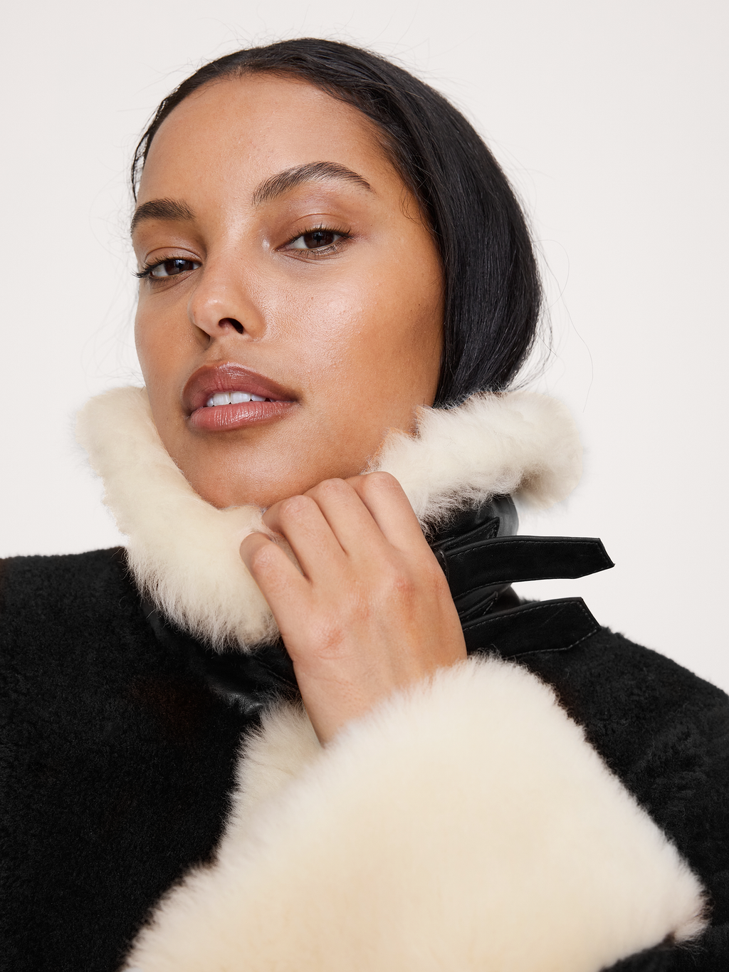 Shearling Jacket - Black & White
