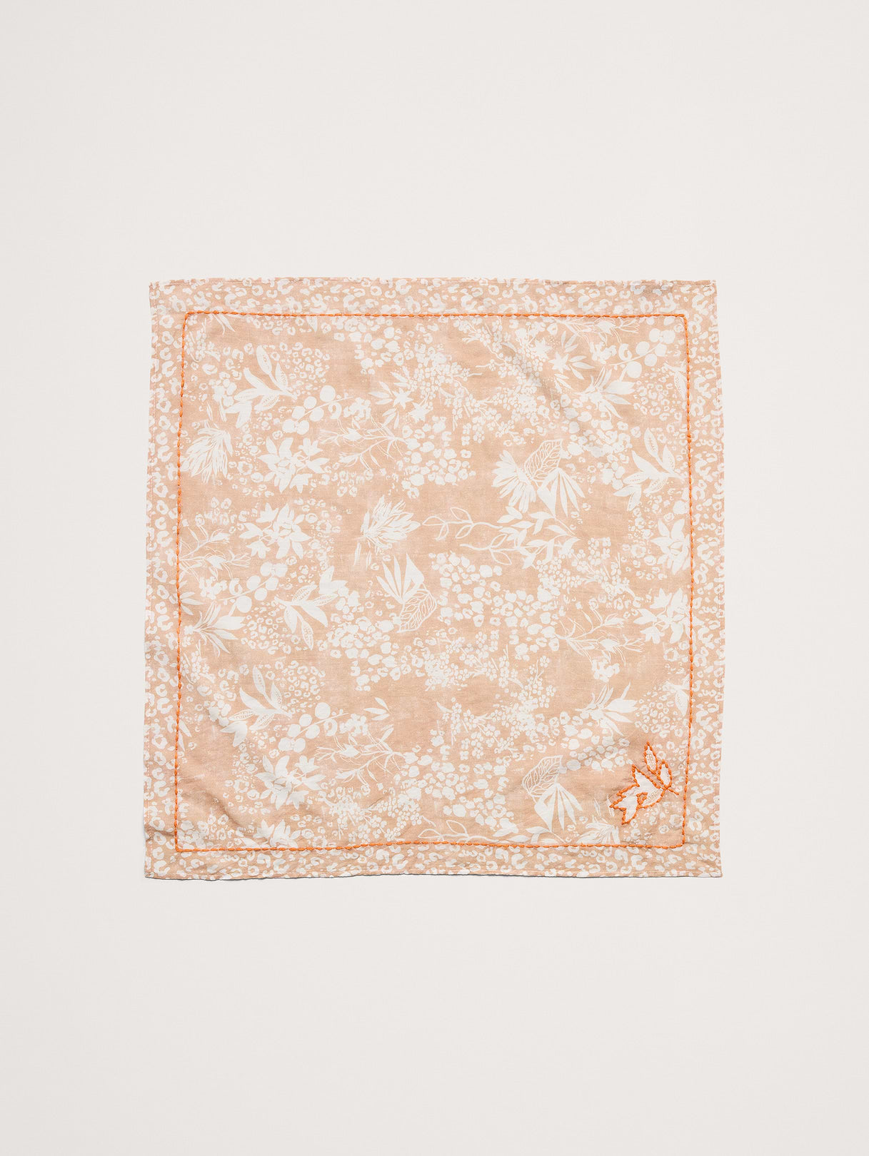 Embroidered Cotton Scarf by Vismaya - Light Brown
