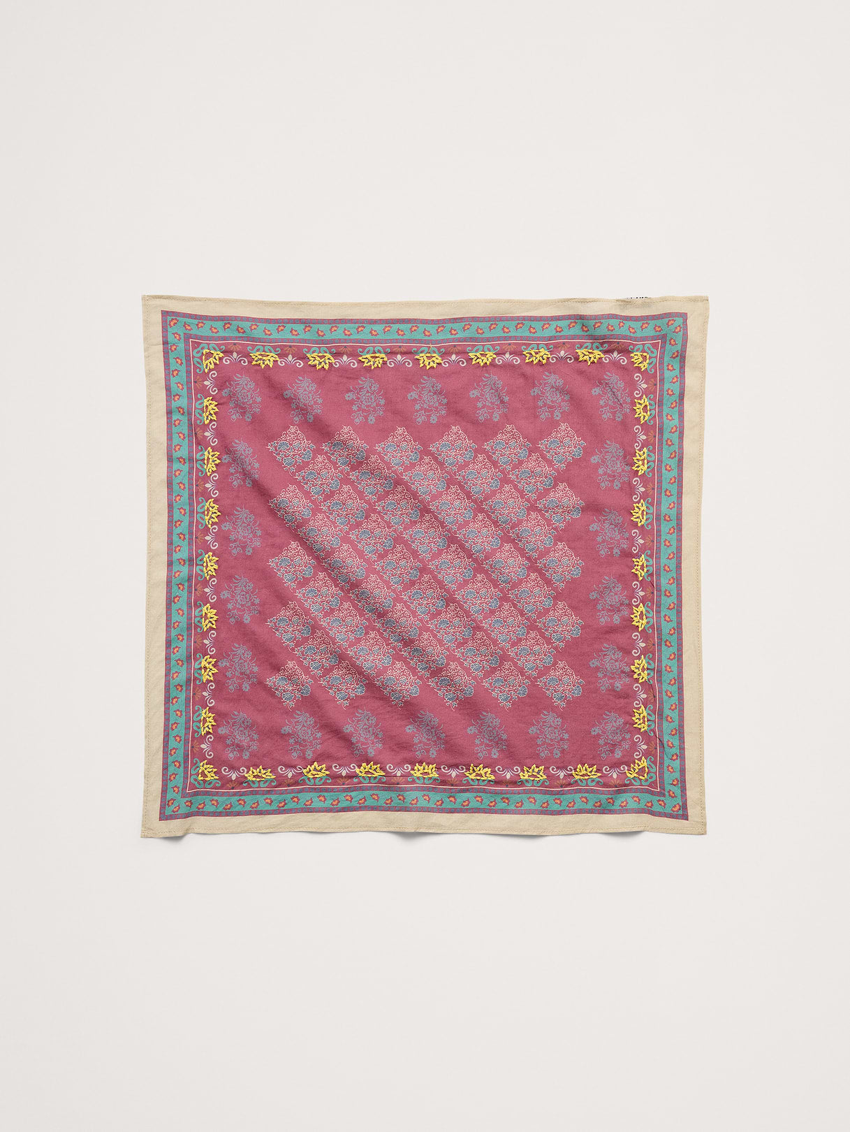 Embroidered Cotton Scarf by Vismaya - Burgundy Red