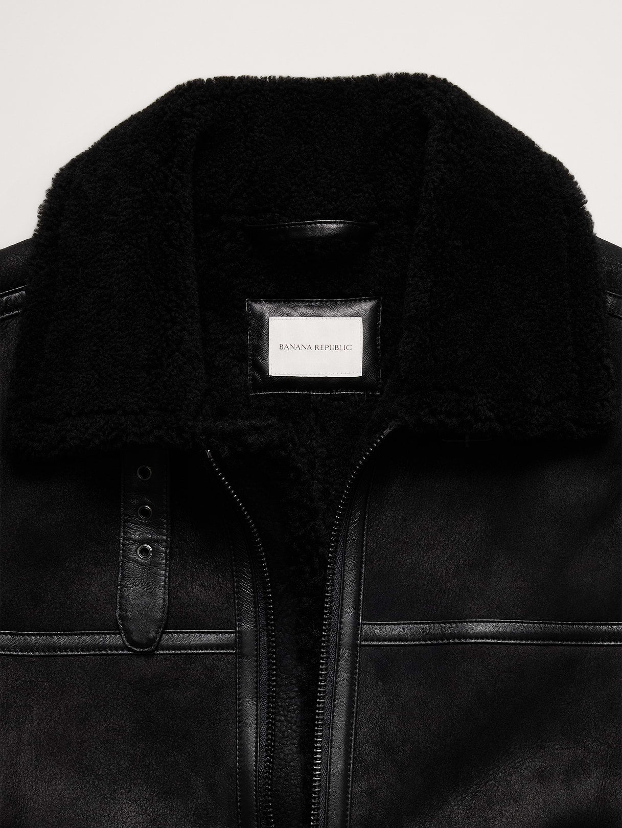 Shearling Aviator Jacket - Black