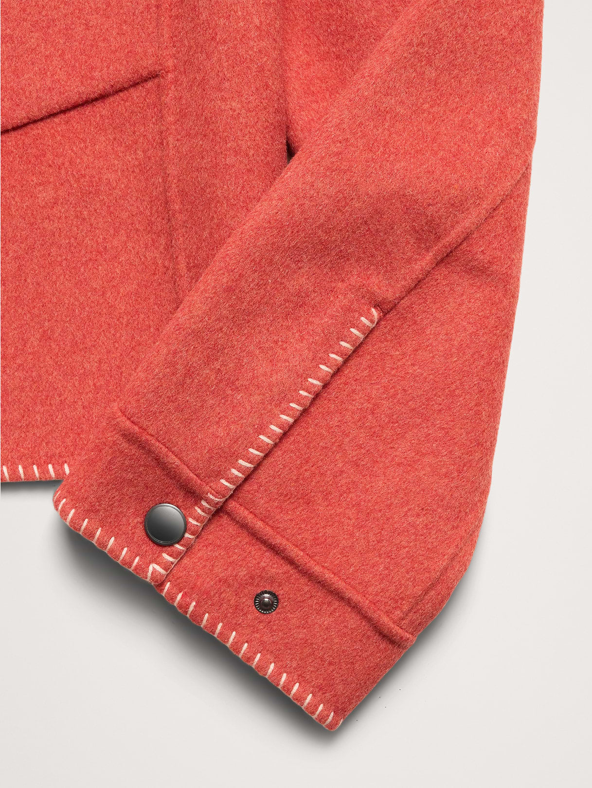Double-Faced Short Jacket with Blanket Stitch - Harbor Sunset Orange