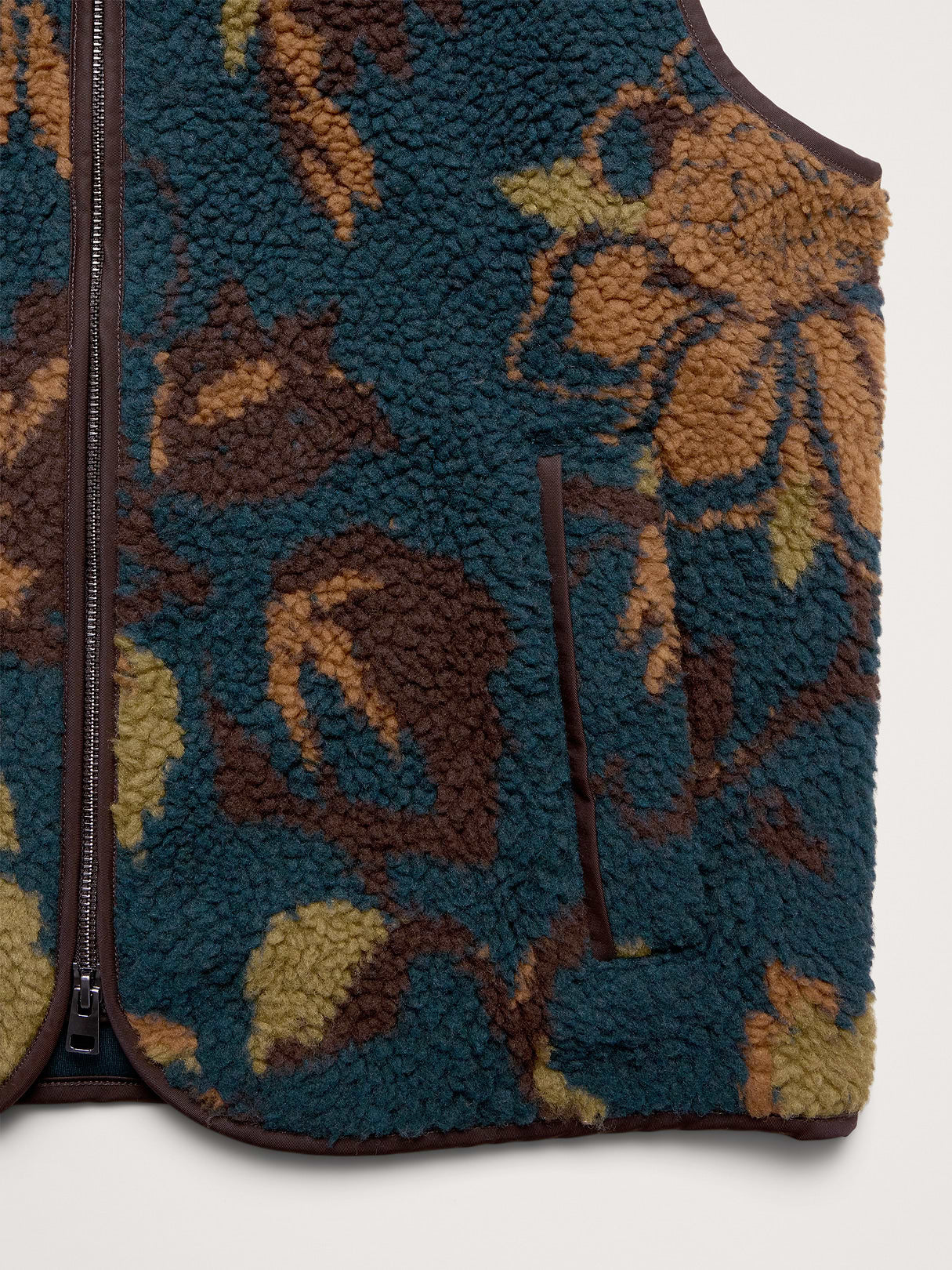 Print Sherpa Vest - Floral