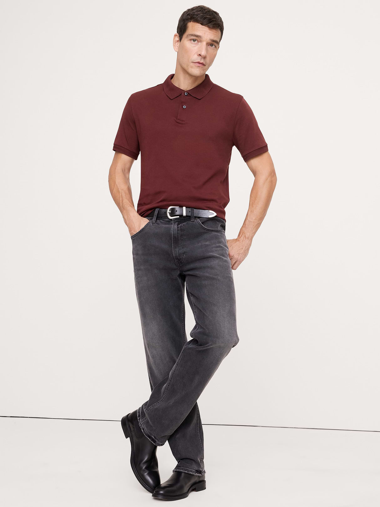 Luxury-Touch Polo - Redwood Burgundy