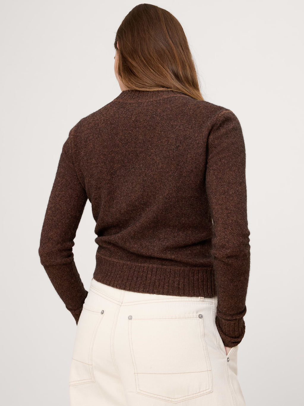 The Fireside Sweater in Merino-Cotton - Coffee Brown