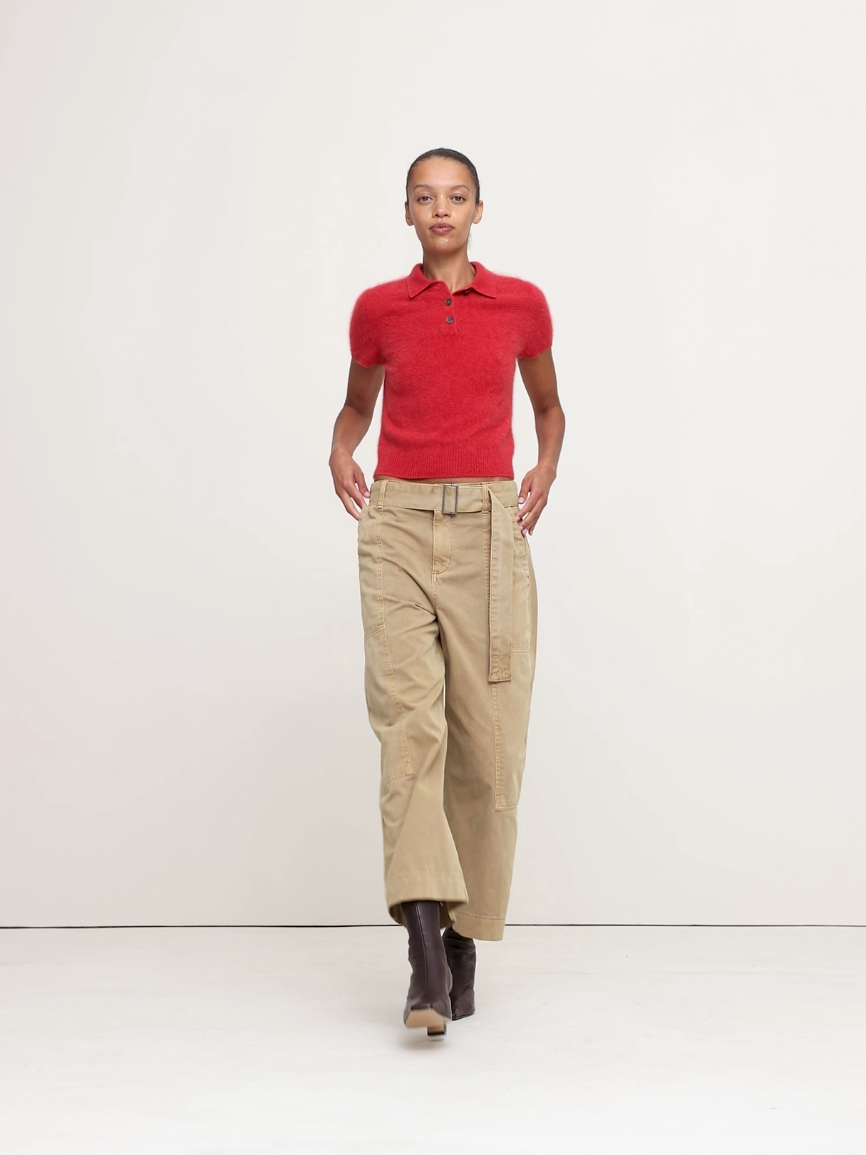Lightweight Brushed Cashmere Sweater Polo - Scorched Orange