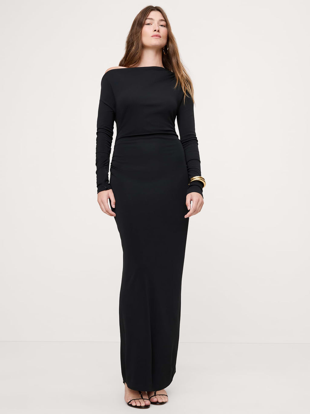Matte Jersey Open Back Maxi Dress - Black