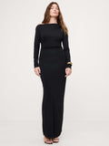 Matte Jersey Open Back Maxi Dress - Black
