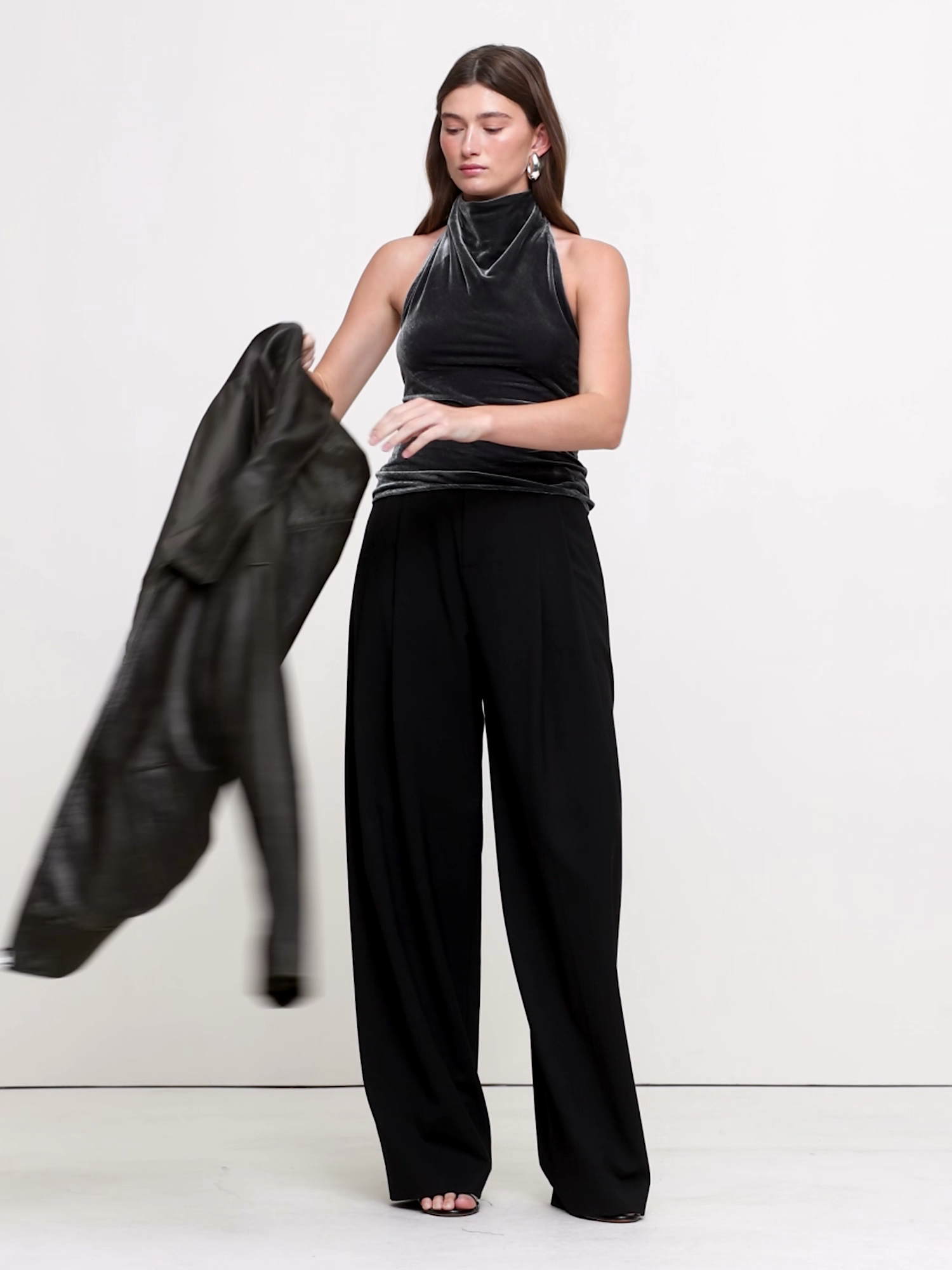 Velvet Halter Top - Black