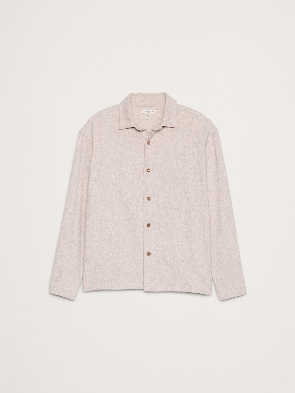 Relaxed-Fit Flannel Overshirt - Cream White