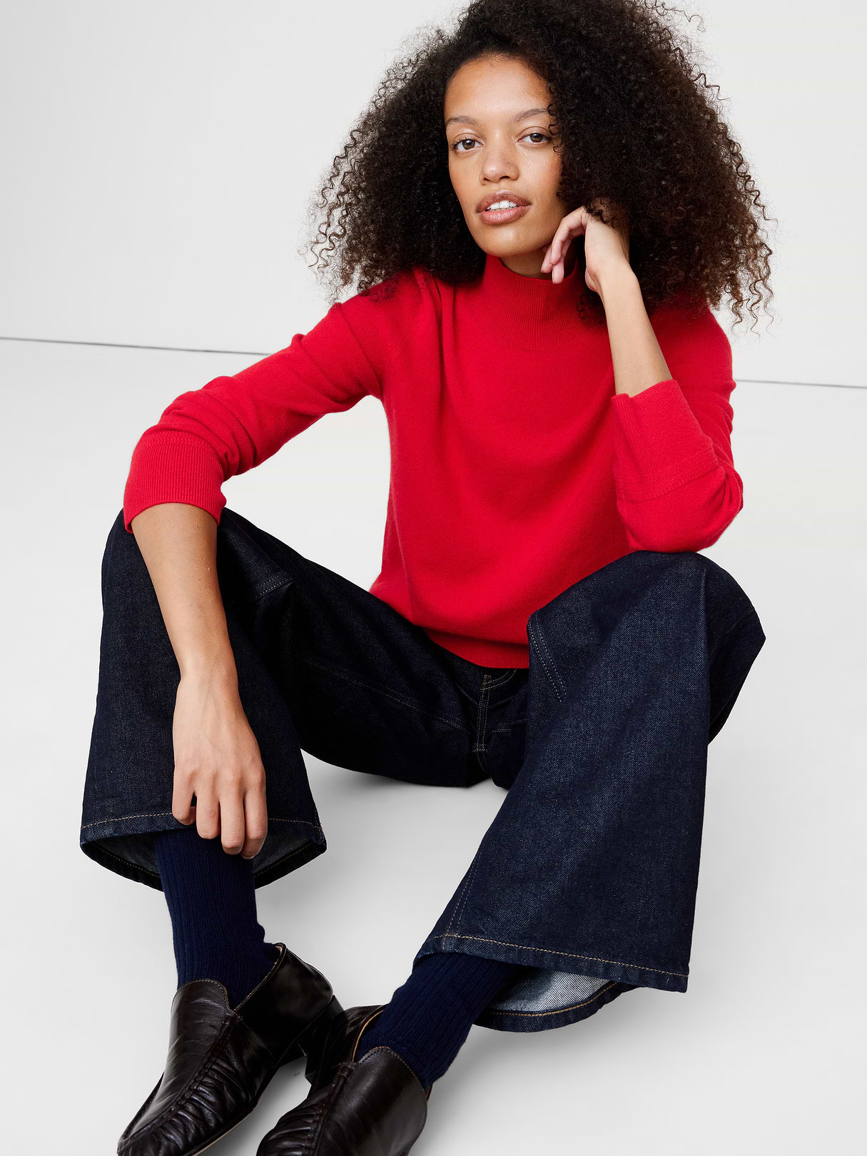 Cashmere Turtleneck Sweater - Holly Berry Red