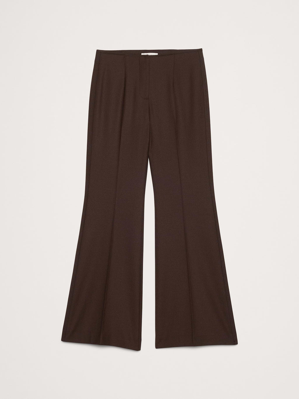 Mid-Rise Flare Stretch Wool-Blend Pant - Double Chocolate Brown