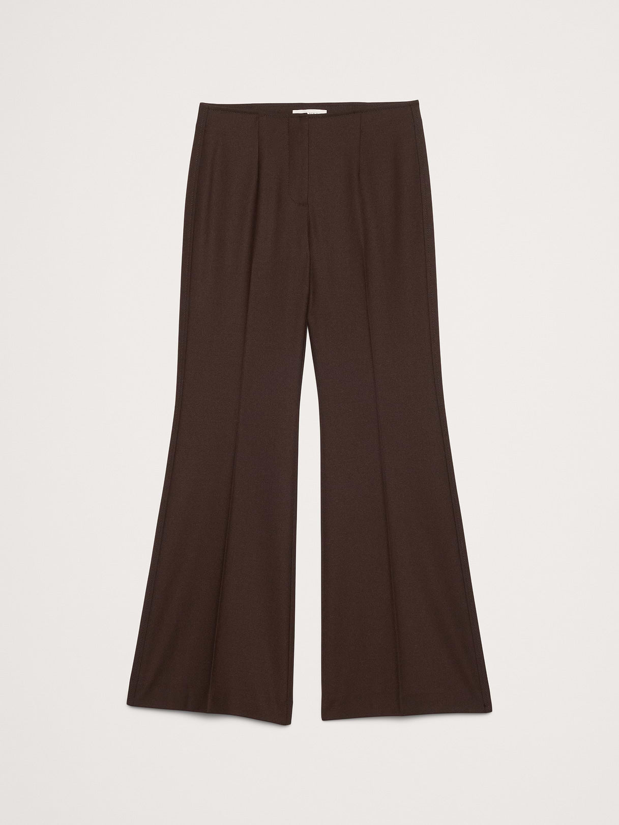 Mid-Rise Flare Stretch Wool-Blend Pant - Double Chocolate Brown