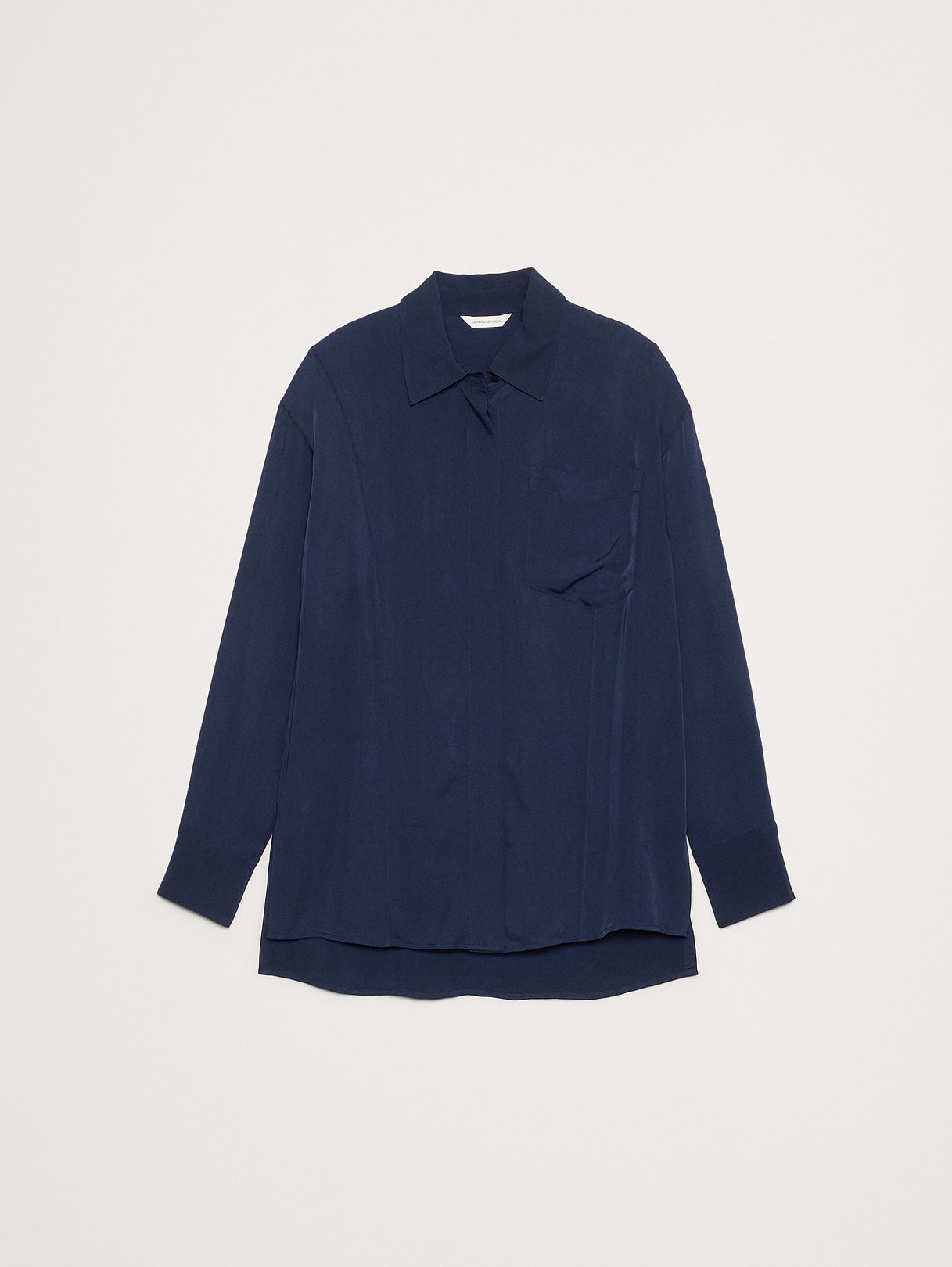 Drapey Button-Back Tunic - Navy Blue