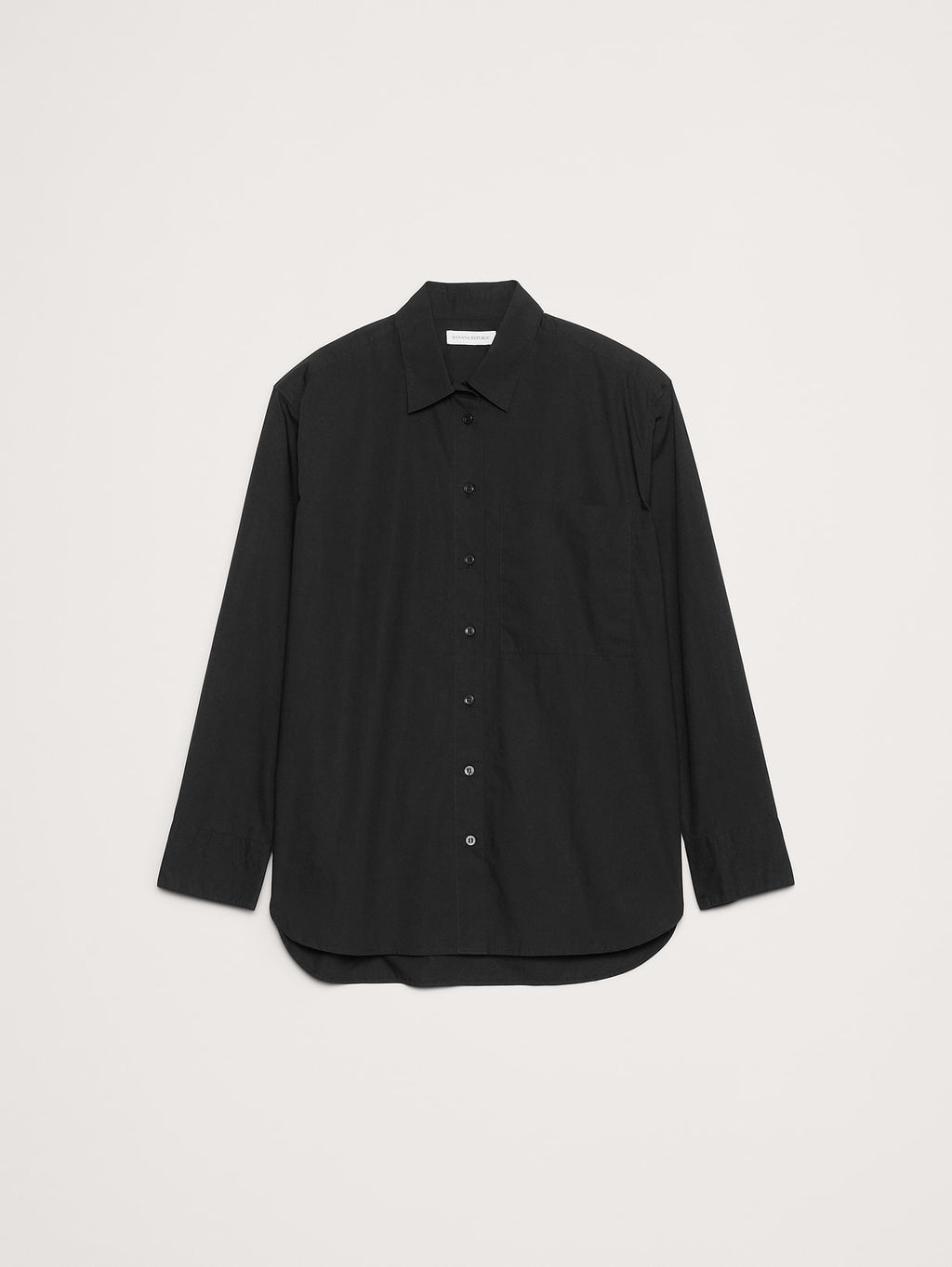 The Oversized Shirt in Cotton Poplin - Black