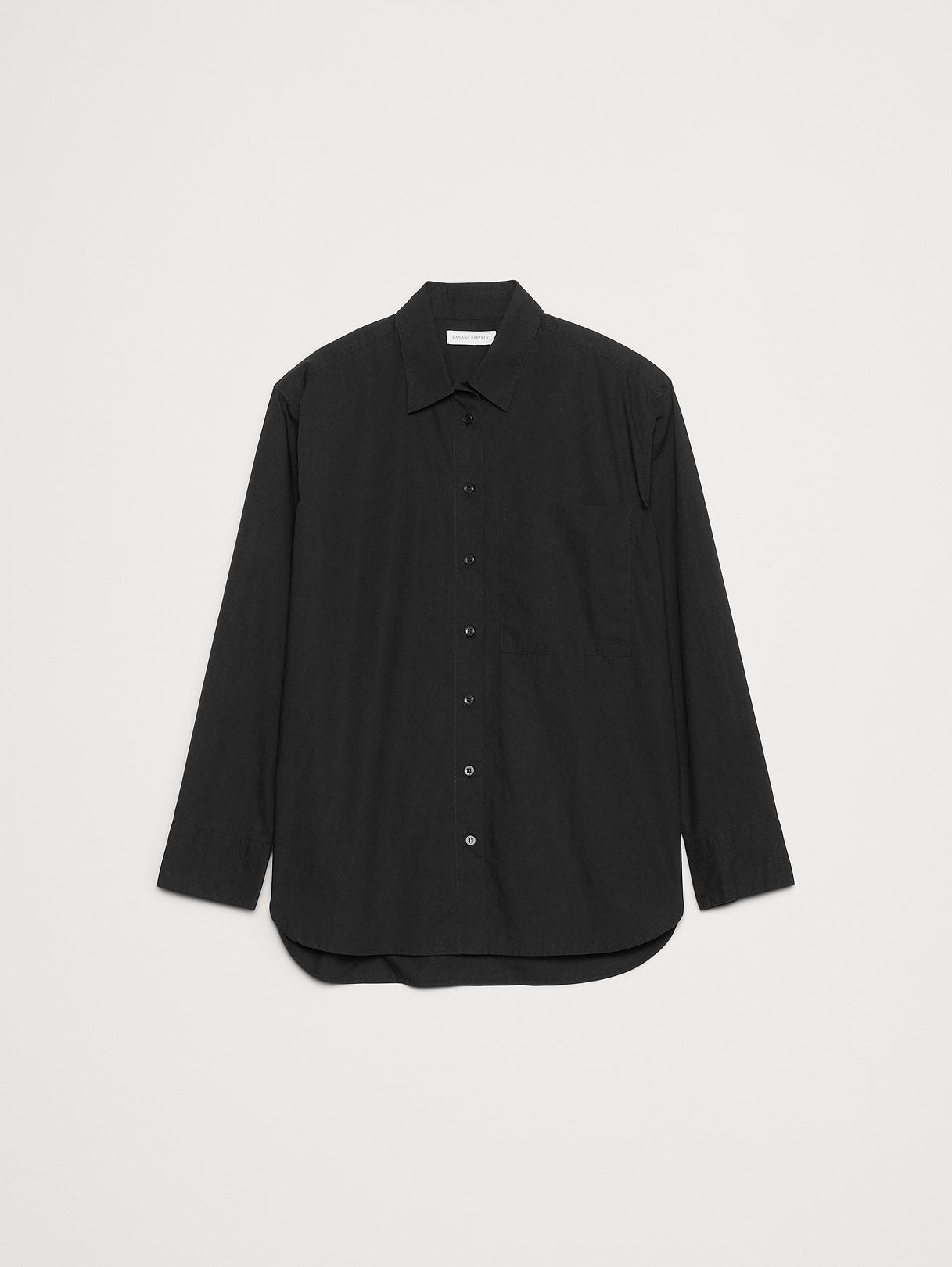 The Oversized Shirt in Cotton Poplin - Black