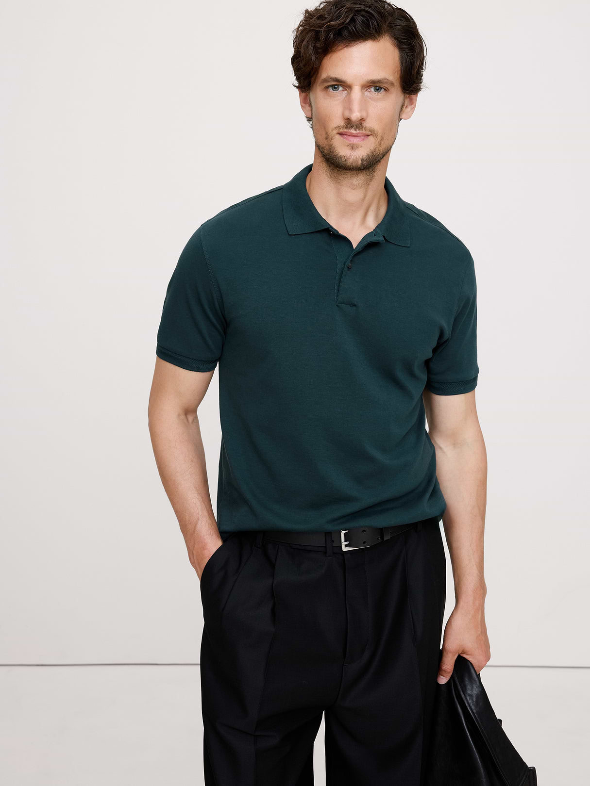 Luxury-Touch Polo - Storm Slate Green