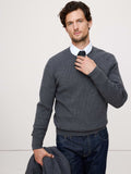 Merino Thermal Crew-Neck Sweater - Heather Medium Gray