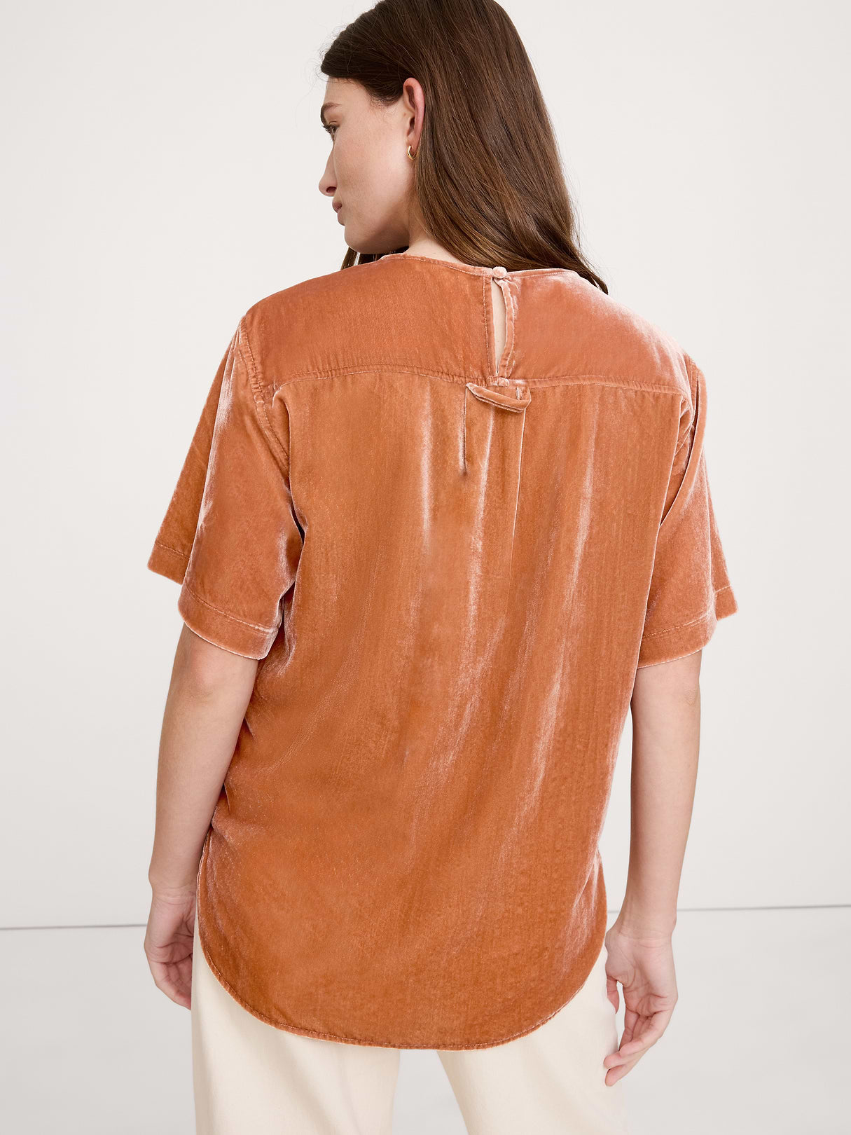 Drapey Velvet Top - Sienna Brown