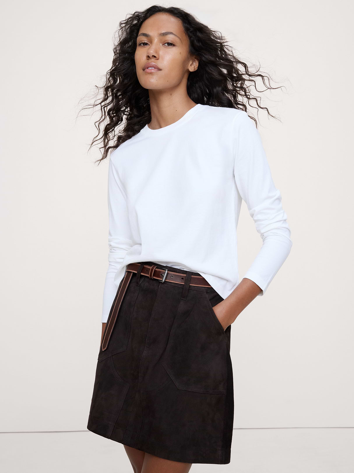 Vintage Cotton Long-Sleeve T-Shirt - White