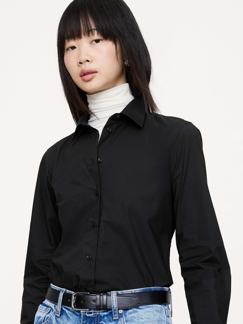The Everyday Shirt in Cotton Poplin - Black