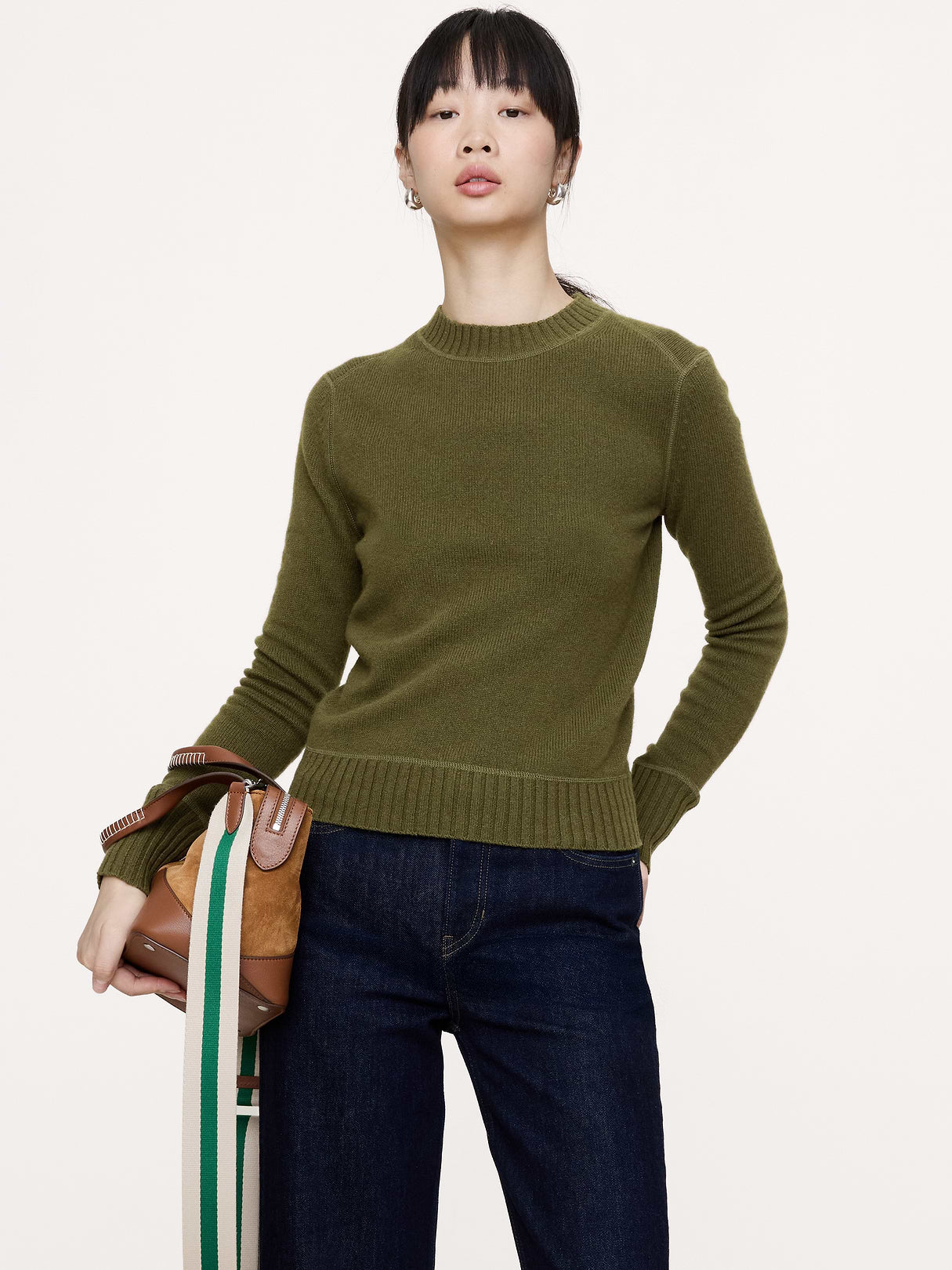 The Fireside Sweater in Merino-Cotton - Green Mangrove