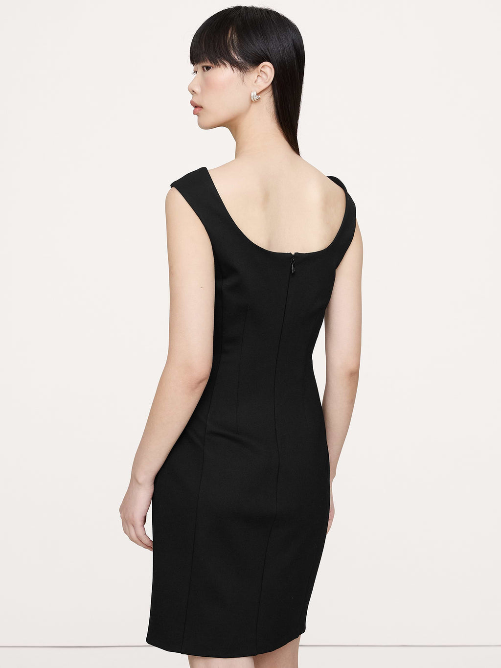 Everywhere Ponte Scoop-Neck Sheath Dress - Black