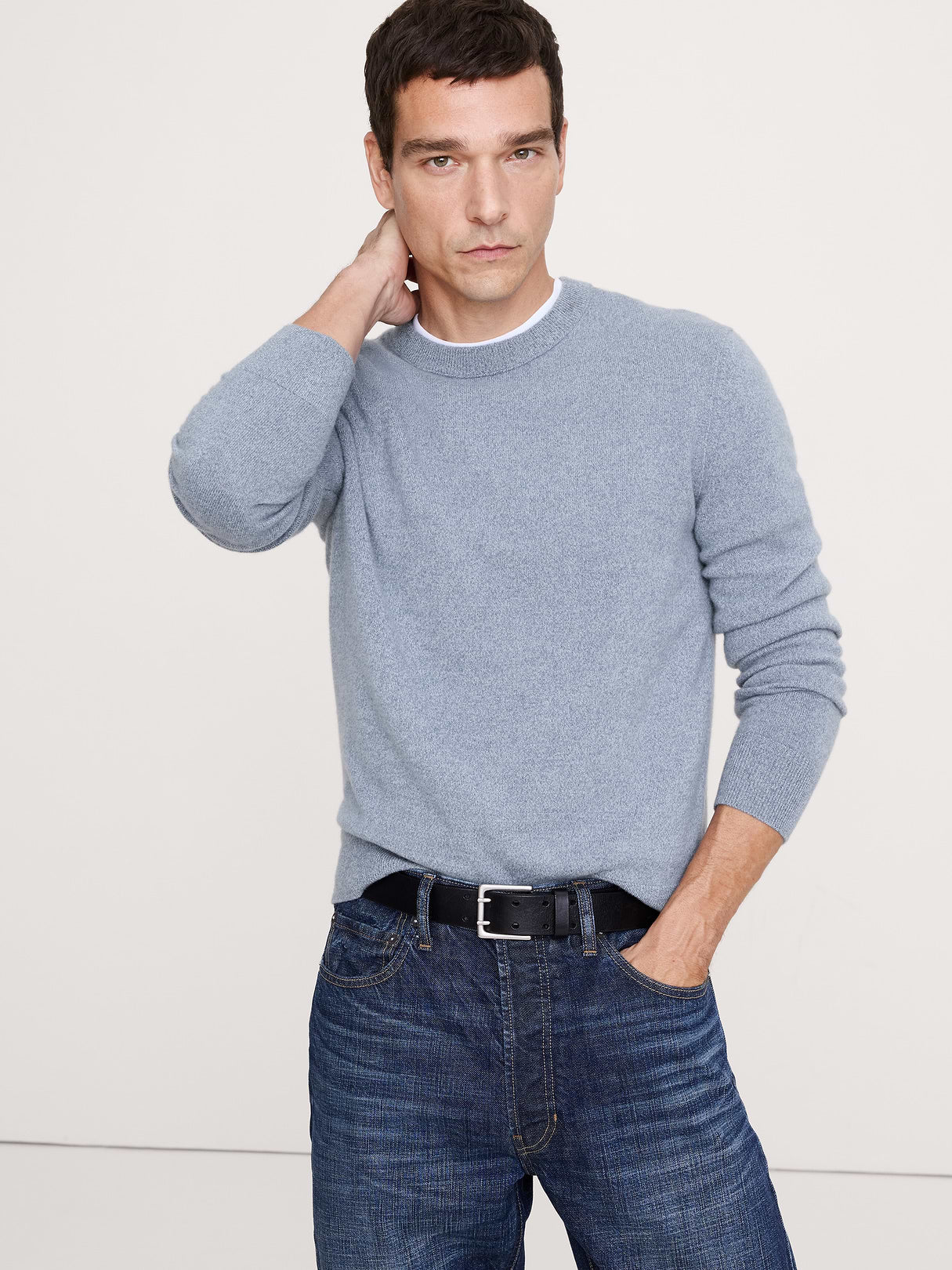 Cashmere Crew-Neck Sweater - Frozen Loch Blue