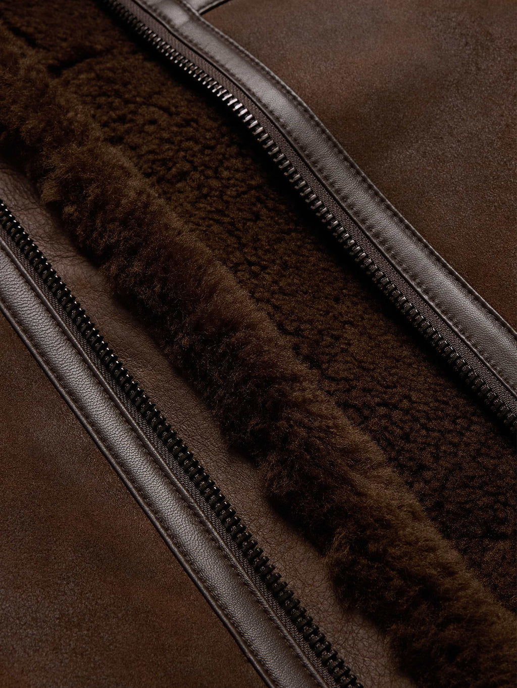 Shearling Aviator Jacket - Dark Brown