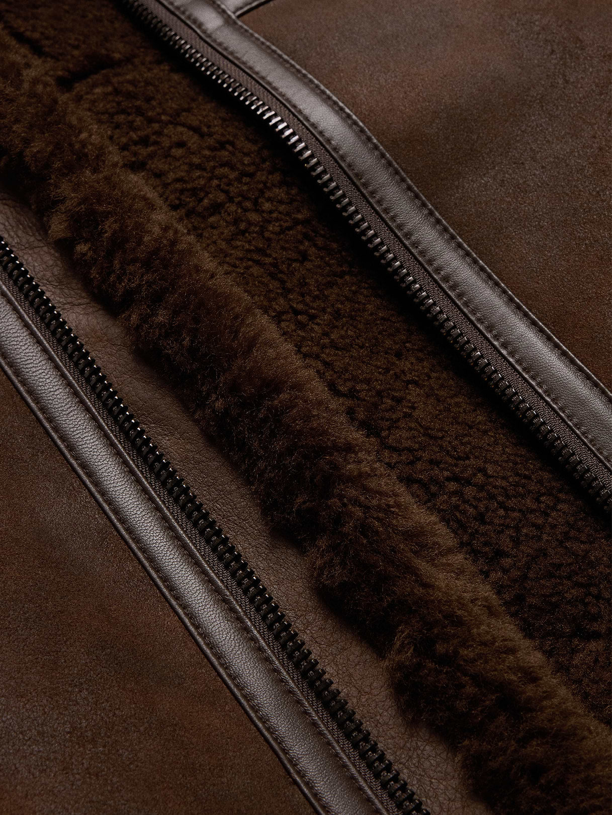 Shearling Aviator Jacket - Dark Brown