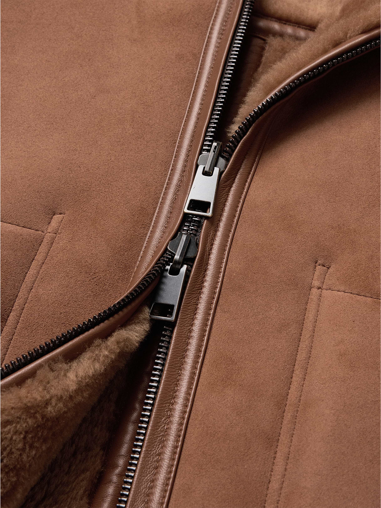 Reversible Shearling Vest - Deep Taupe