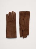 Italian Suede Cashmere-Lined Gloves - Brown