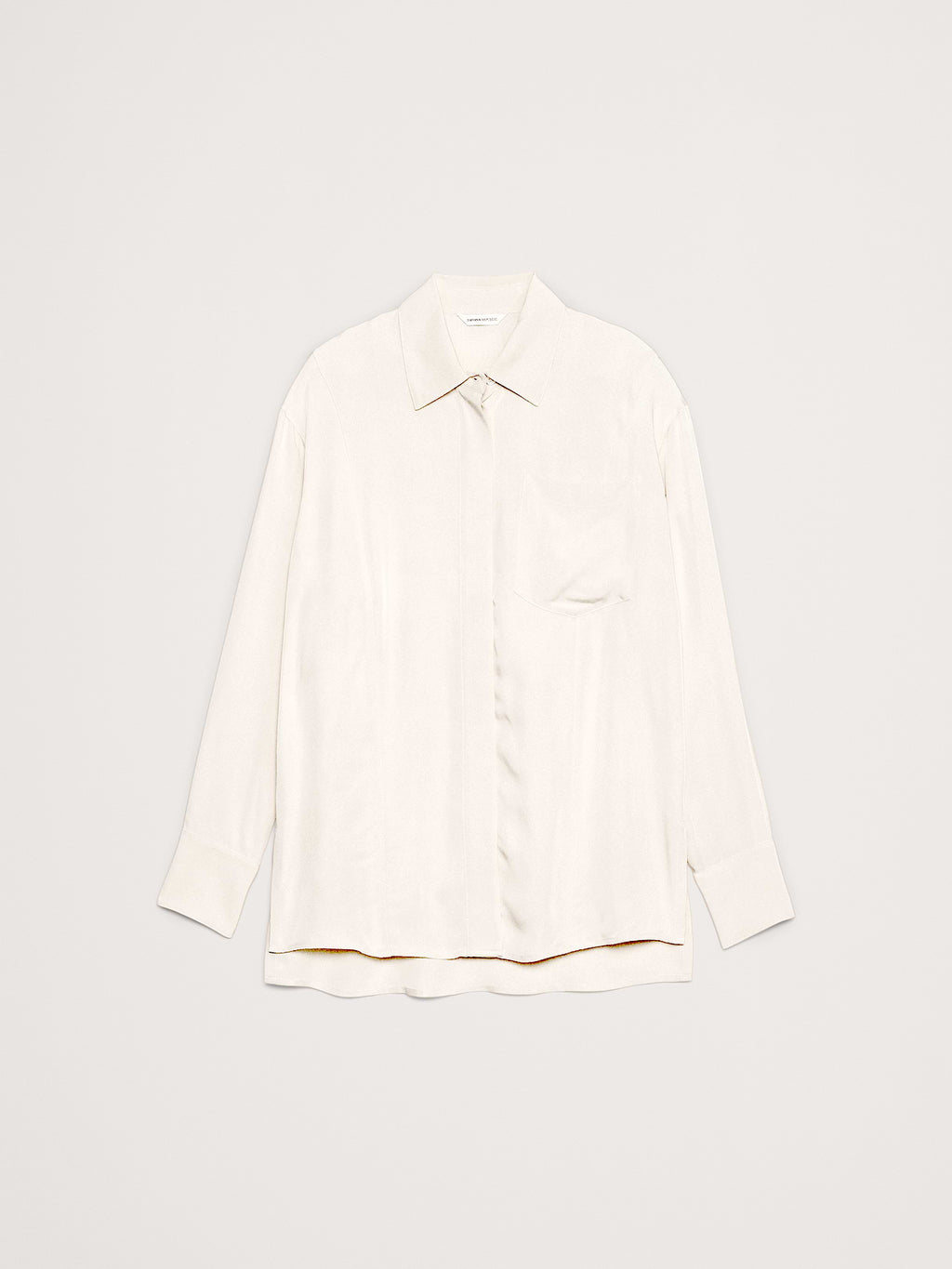 Drapey Button-Back Tunic - Stone Twill Beige