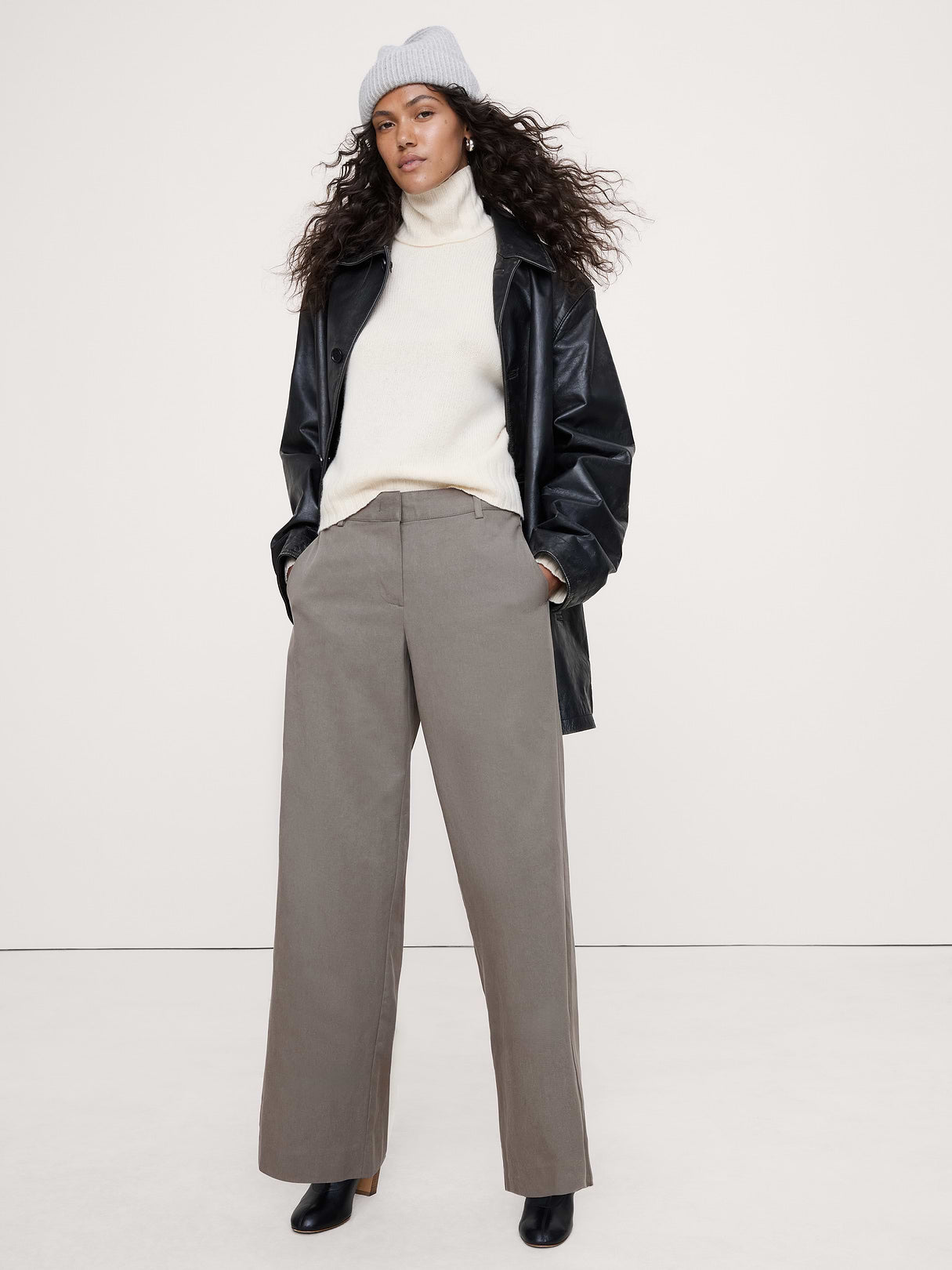 The Everyday Wide-Leg Pant in Tencel™-Cotton - Mushroom Taupe