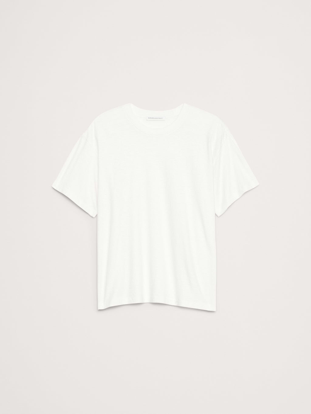 Cotton Slub Boyfriend Crew-Neck T-Shirt - White