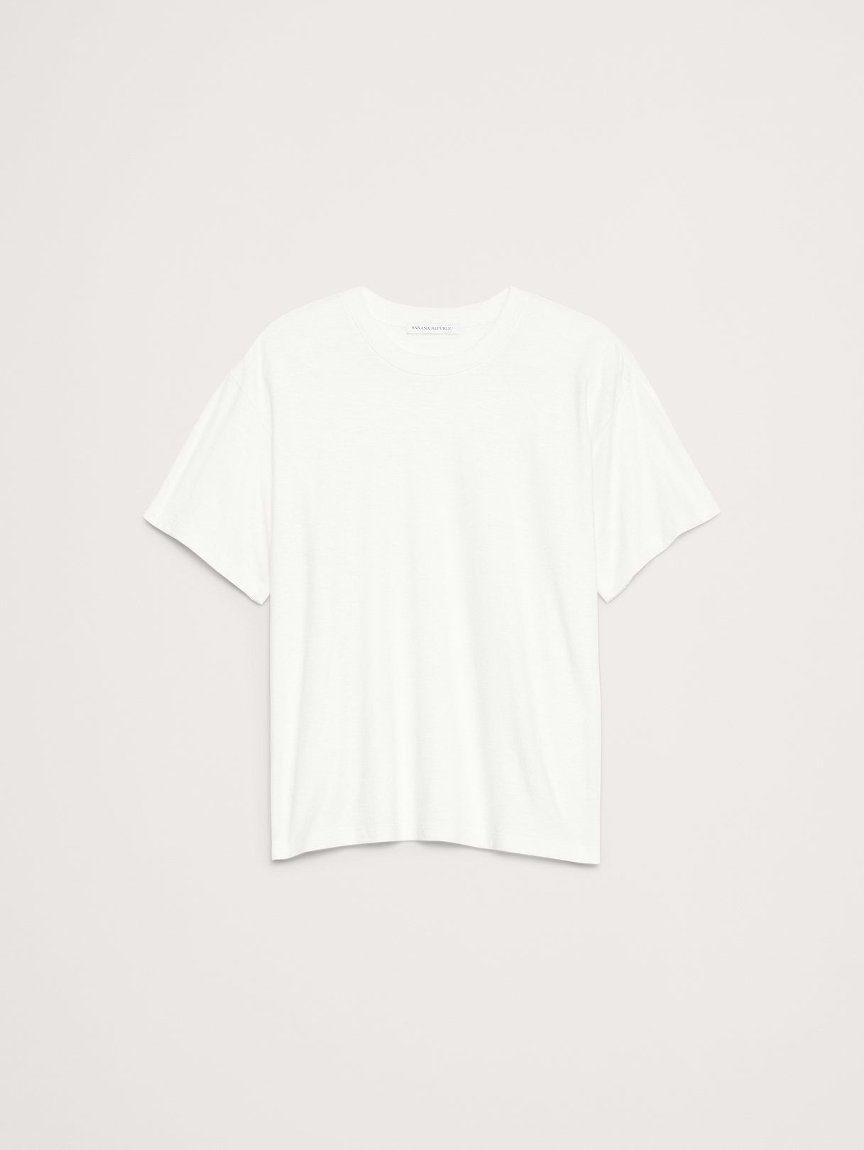 Cotton Slub Boyfriend Crew-Neck T-Shirt - White