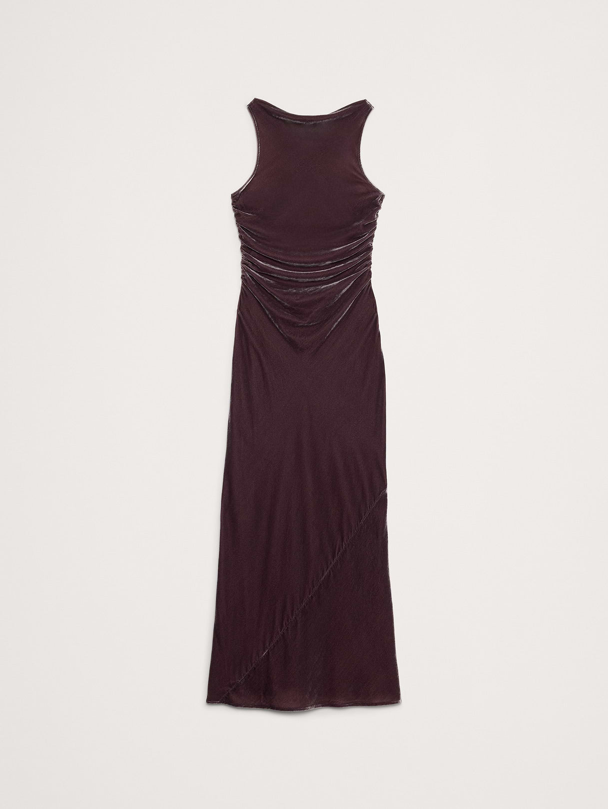 Velvet Cowl-Neck Gown - Ruby Plum Purple