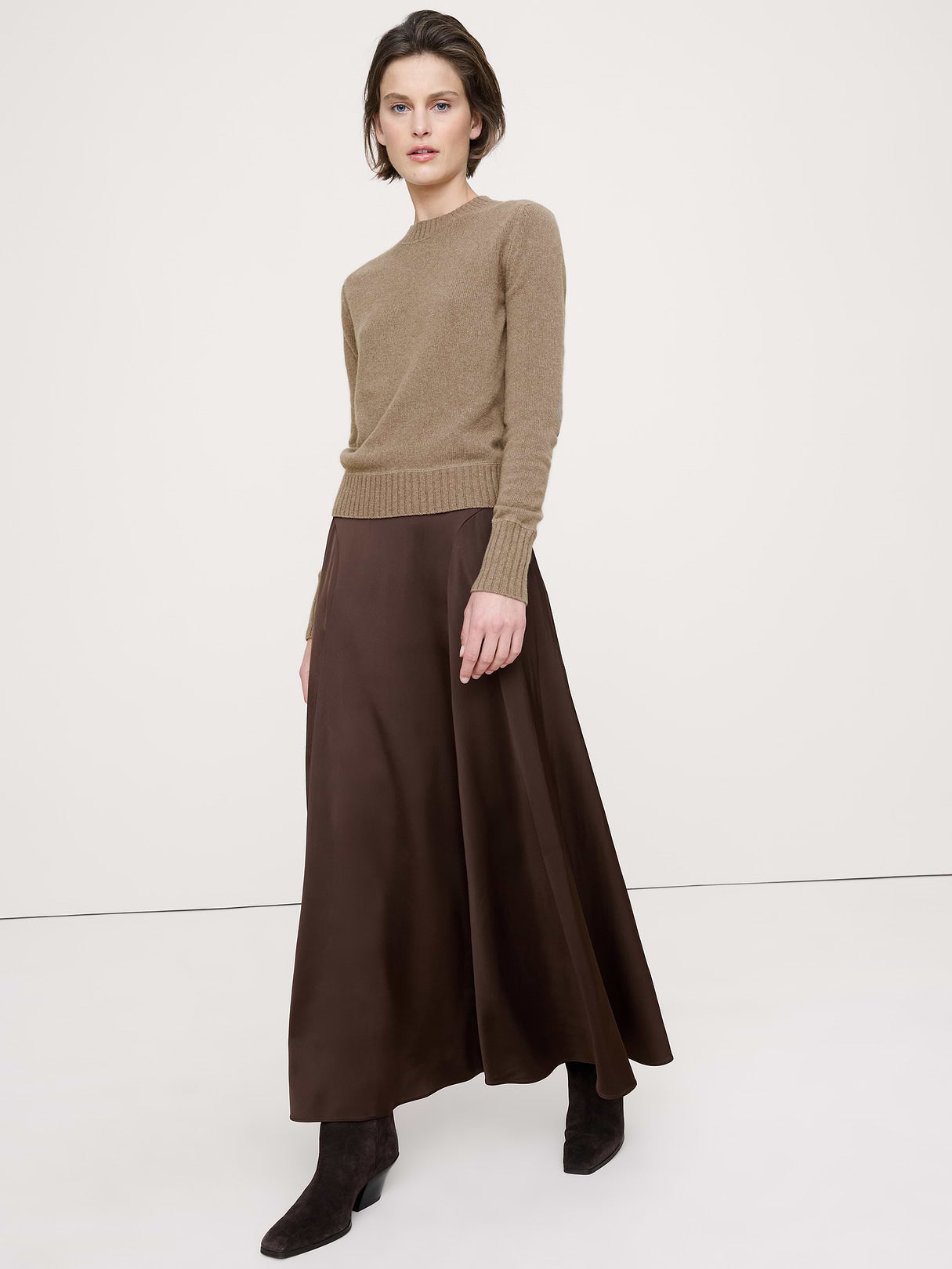 The Fireside Sweater in Merino-Cotton - Mushroom Taupe