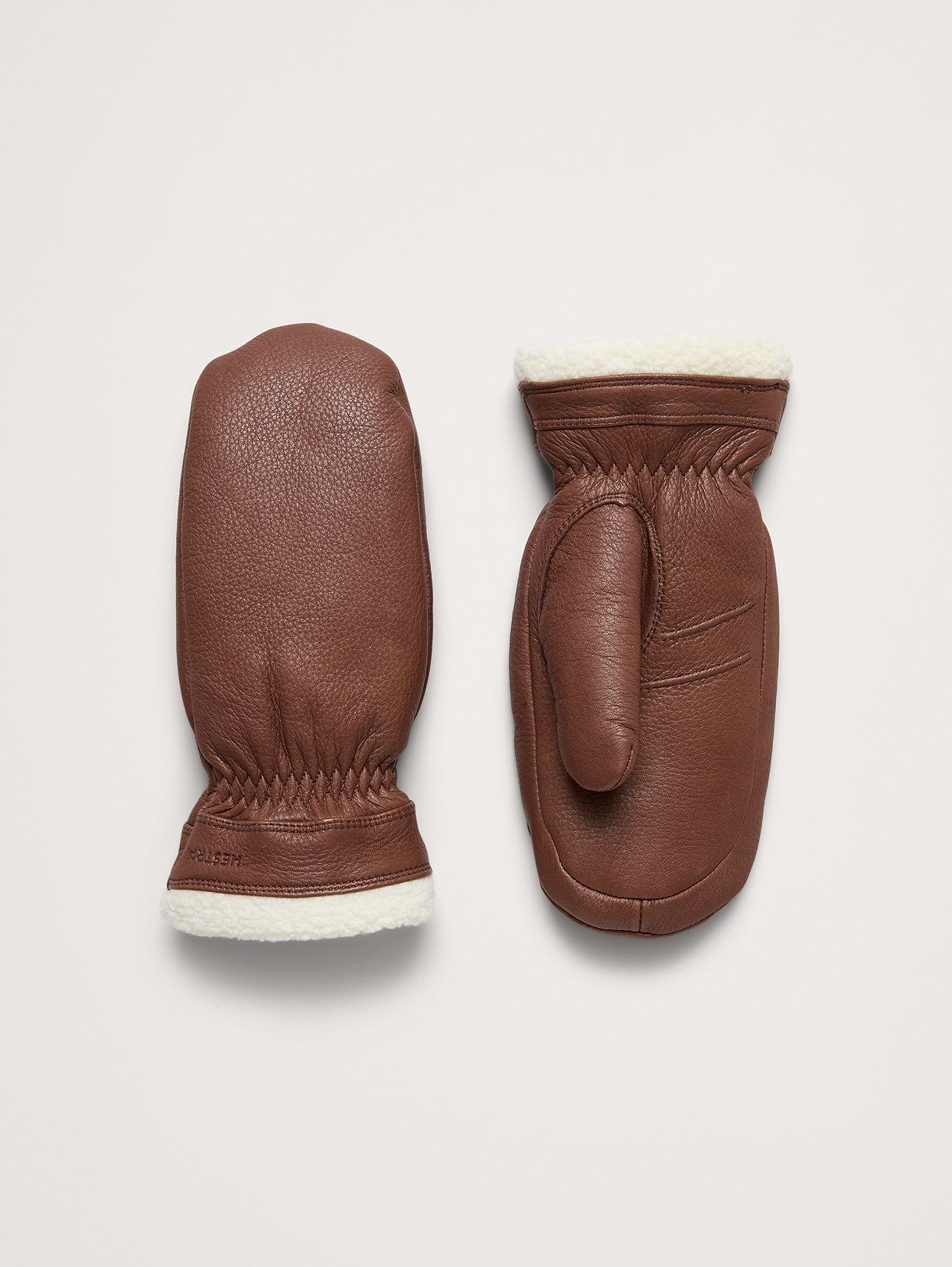 Boda Leather Mittens by Hestra - Chocolate Brown
