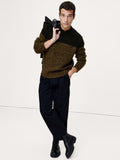 Alpaca-Wool Blend Color-Blocked Sweater - Mangrove Tree