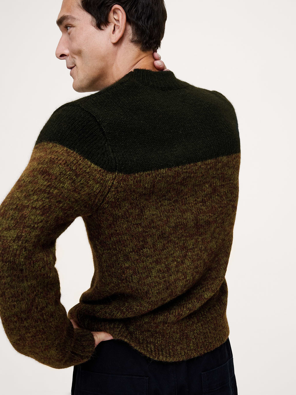 Alpaca-Wool Blend Color-Blocked Sweater - Mangrove Tree