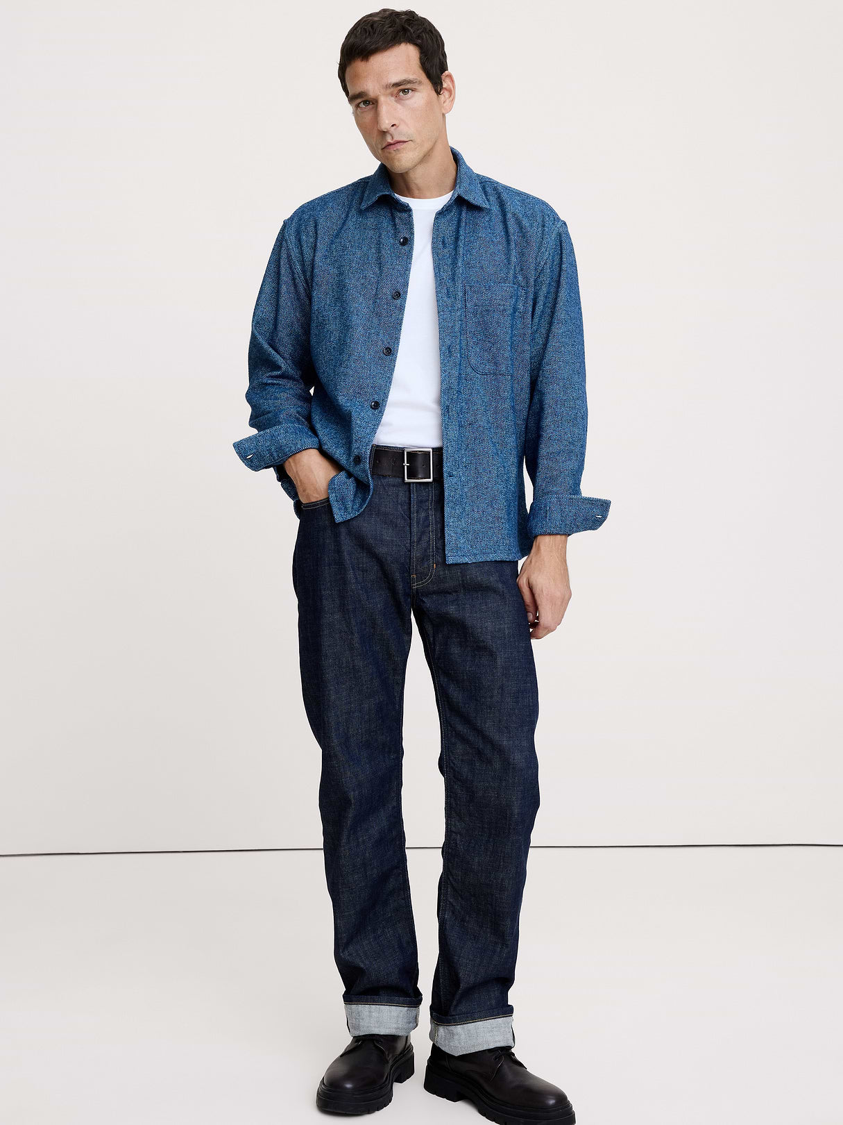 Relaxed-Fit Flannel Overshirt - Blue