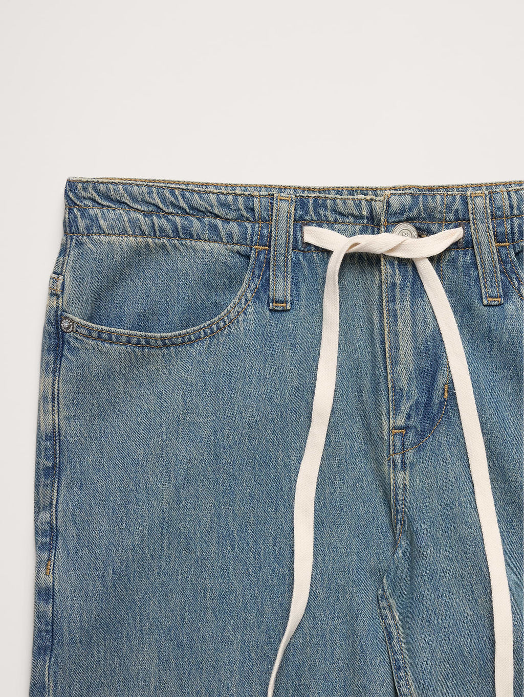 Mid-Rise Wide-Leg Drawstring Jean - Medium Wash
