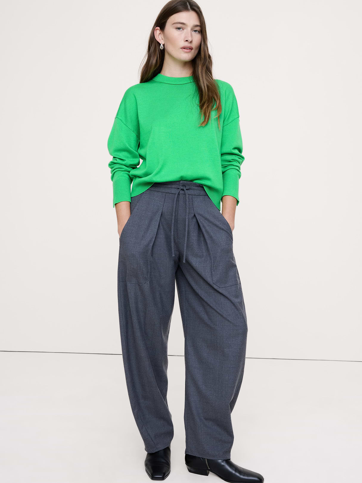 Merino Crew-Neck Sweater - Jade Green