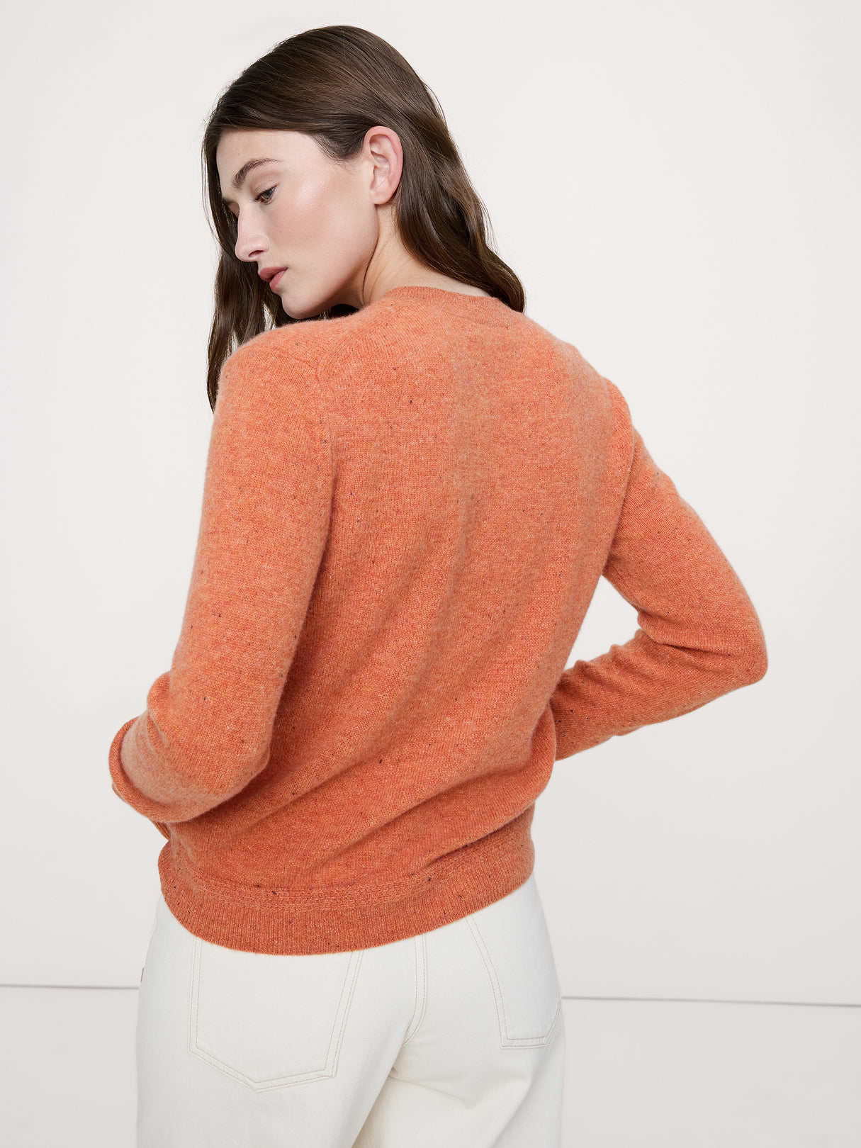 Lightweight Cashmere Crew-Neck Sweater - Spiced Orange