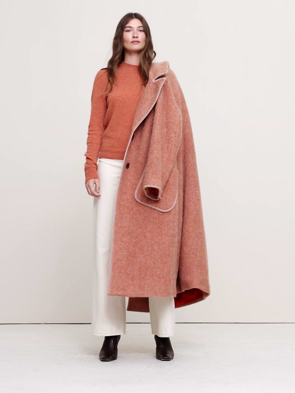 Lightweight Cashmere Crew-Neck Sweater - Spiced Orange