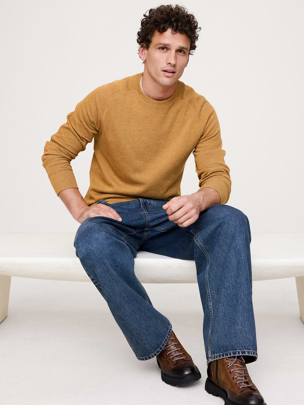 Slub Double-Knit Crew-Neck T-Shirt - Golden Grain