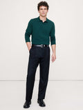 Luxury-Touch Long-Sleeve Polo - Storm Slate Green