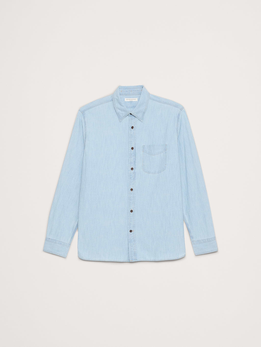 Standard-Fit Chambray Shirt - Light Blue